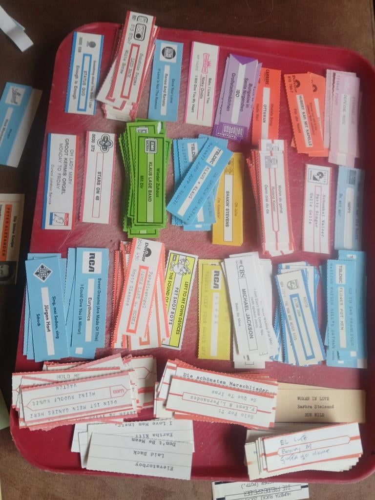 Originele Jukebox Kaartjes van Platenmaatschappijen, Ophalen of Verzenden