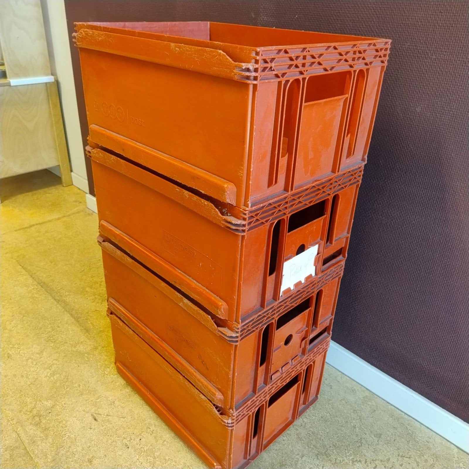 Opbergkrat/fietskrat (4x)- 42x30x20cm -Stevig en stapelbaar!, Gebruikt, 40 tot 60 cm, 50 tot 75 cm, Minder dan 35 cm