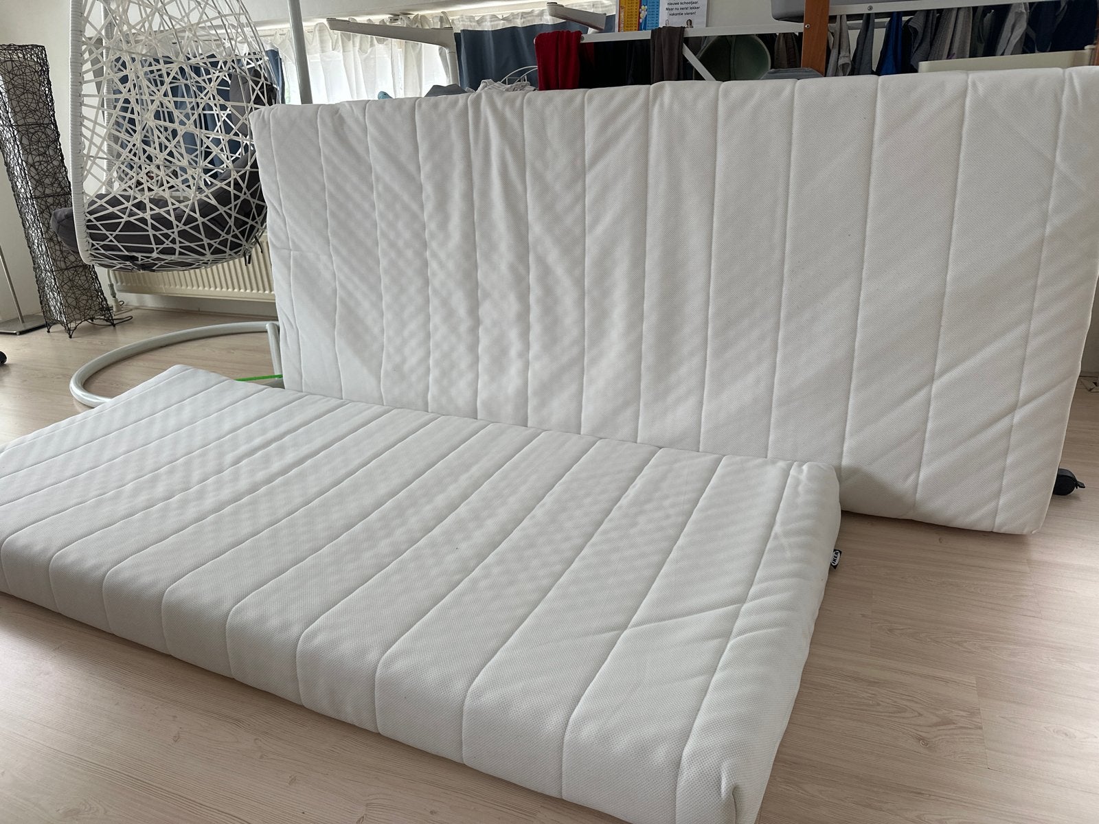 Twee IKEA AfJall matrassen 90x200 - Zo goed als nieuw!, Ophalen, 90 cm, Eenpersoons, Zo goed als nieuw
