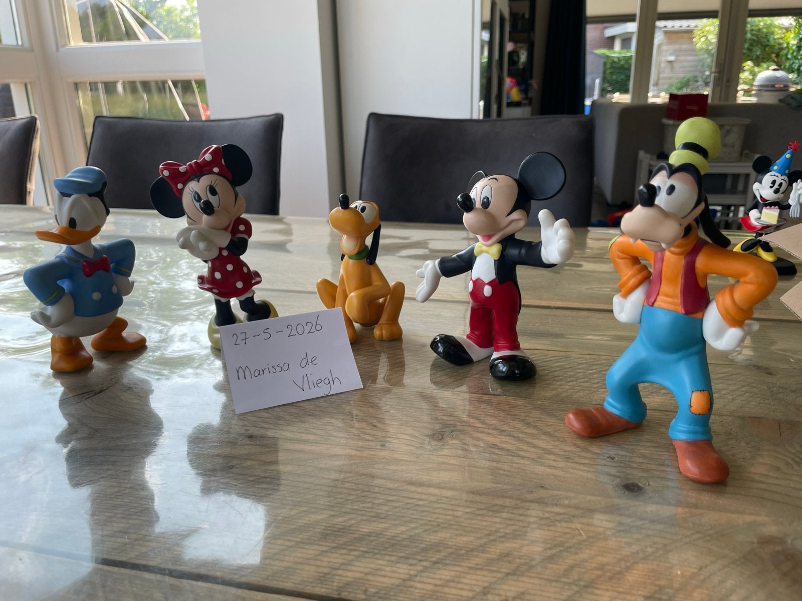 Disney beeldjes: Mickey, Minnie, Donald, Goofy, Pluto, Ophalen, Mickey Mouse, Gebruikt, Beeldje of Figuurtje