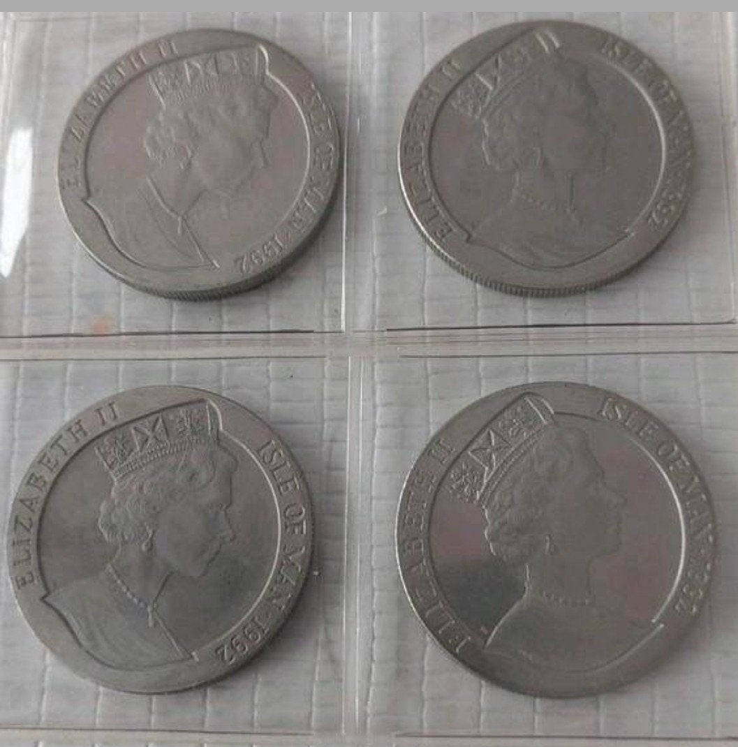 Set van 4 Isle of Man 1992 Discovery of America 1 Crown 1992, Ophalen of Verzenden, Overige landen, Setje