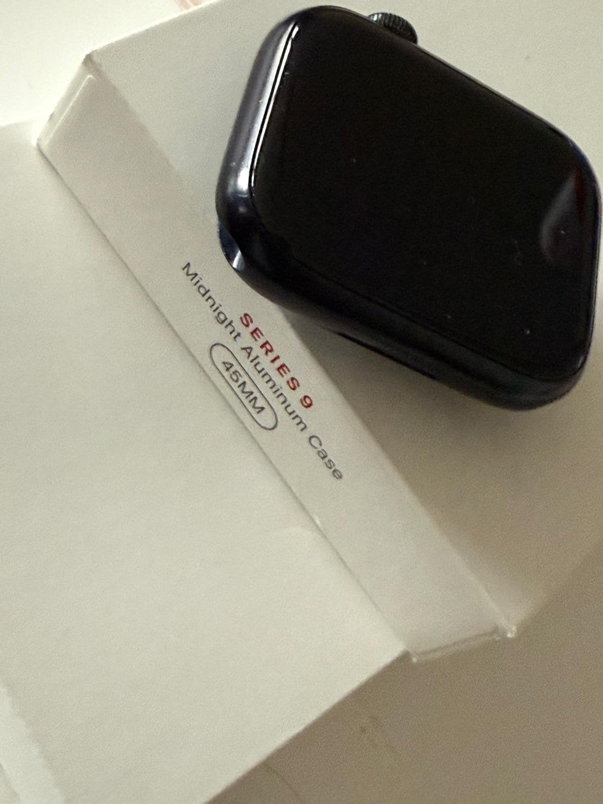 Apple Watch Series 9 GPS + Cellular 45mm Zeer nette staat, Ophalen, Hartslag, Zwart, IOS