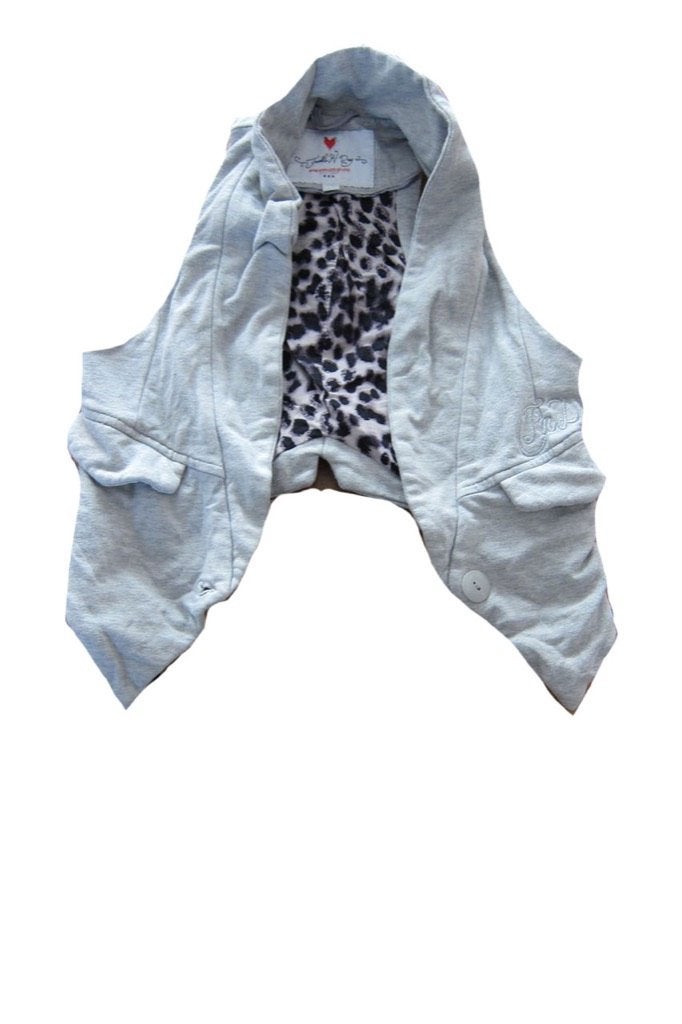 Tumble 'n dry gilet grijs met panter voering 116, Tumble 'n Dry, Meisje, Trui of Vest, Zo goed als nieuw