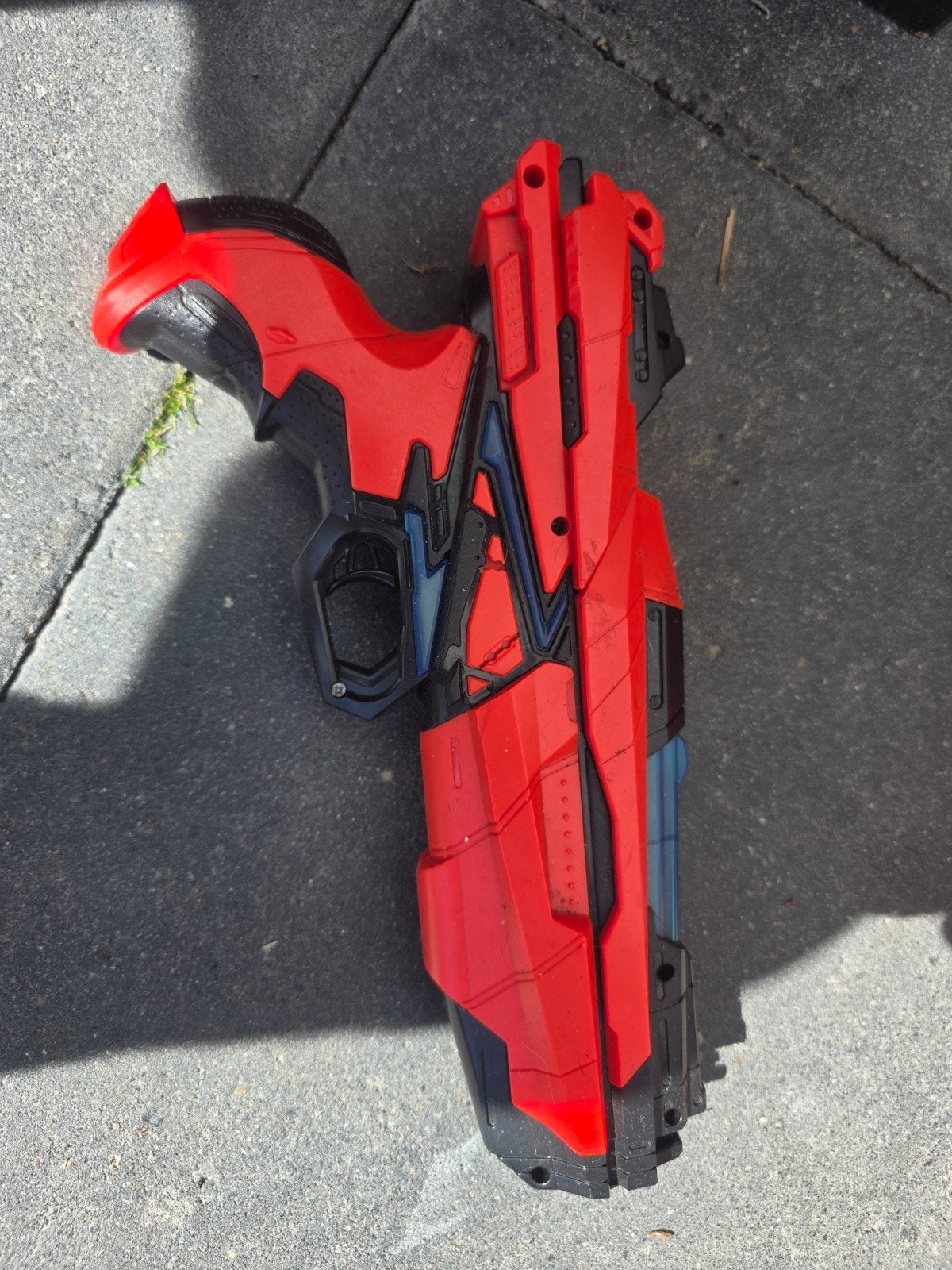 Rood speelgoedpistool - Nerf-achtig, Ophalen of Verzenden, Gebruikt