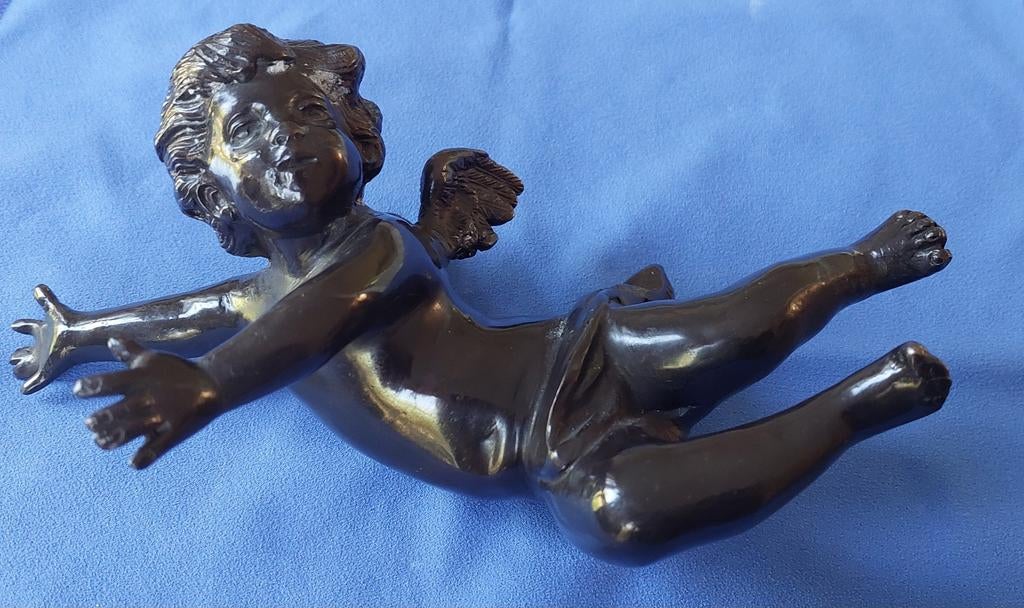 Putto, Franse Neobarokke putto, ca.1900 brons., Ophalen of Verzenden, Overige materialen