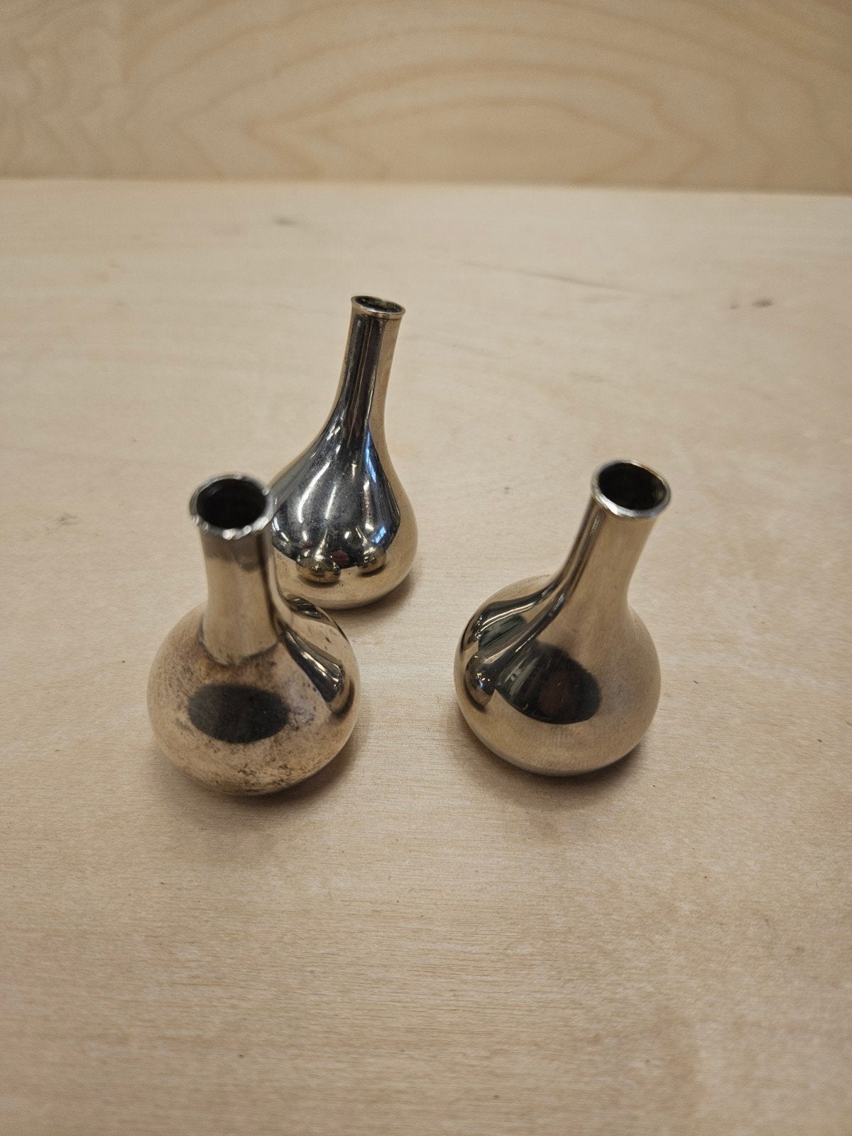 Set van 3 Dansk Designs Denmark verzilveren vaasjes, Antiek en Kunst, Ophalen of Verzenden, Zilver
