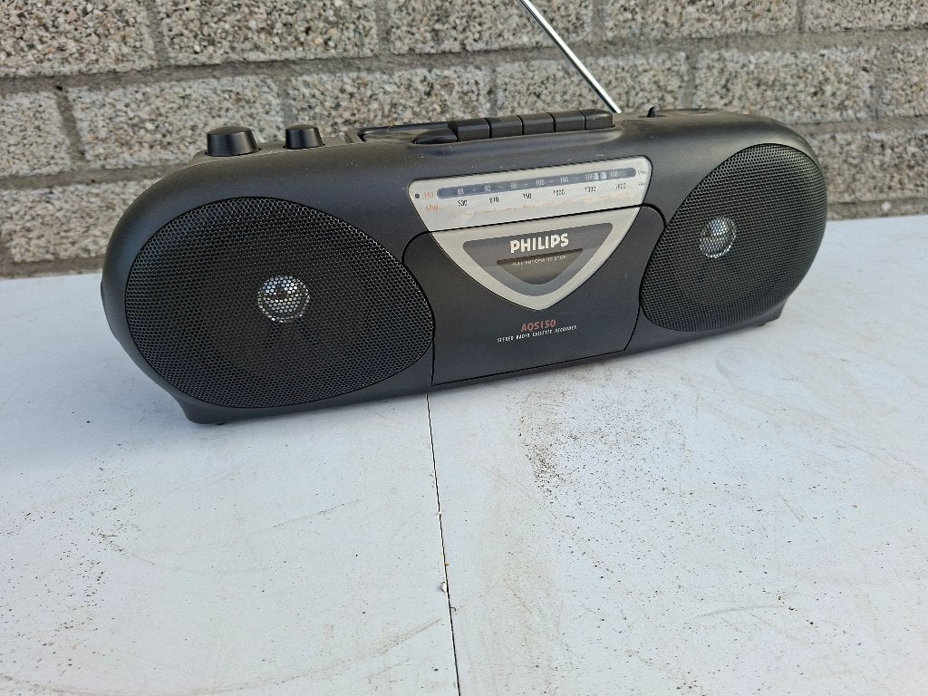 uitstekende vintage draagbare radio met cassettedeck, Ophalen of Verzenden, Gebruikt