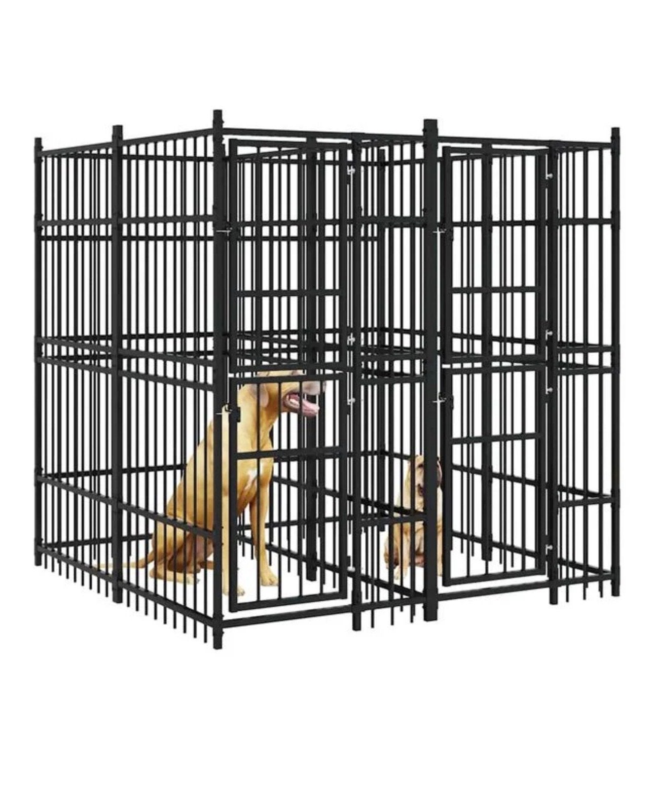 vidaXL Hondenkennel 3,69 m² staal, Ophalen of Verzenden, Nieuw