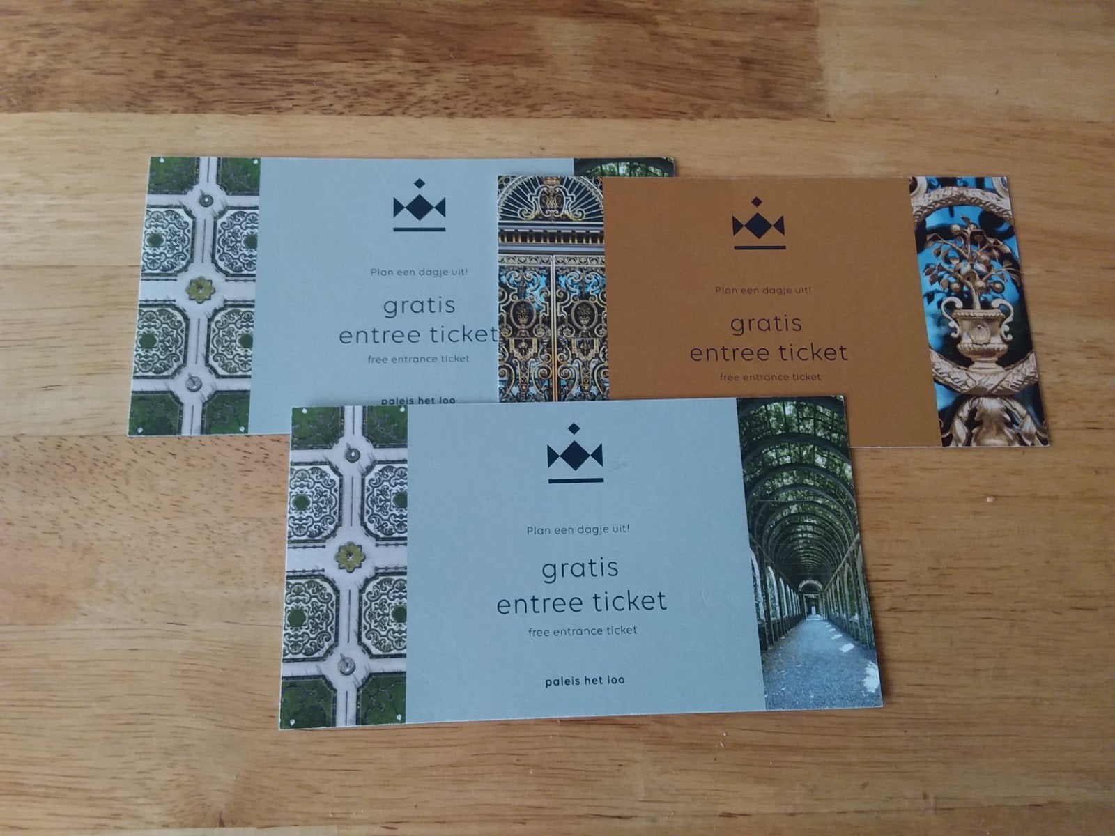 3 entreekaarten Paleis Het Loo, Tickets en Kaartjes