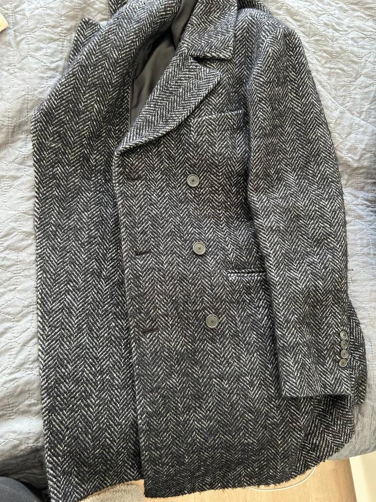 Massimo Dutti Jas, Maat 48/50 (M), Portugees met Italiaanse, Ophalen, Gedragen, Maat 48/50 (M), Grijs