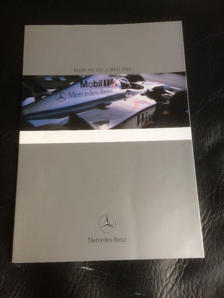 Thank you for a great time, Mercedes Benz F1 folder 1 nov.98, Zo goed als nieuw, Mercedes-Benz, Mercedes, Ophalen of Verzenden