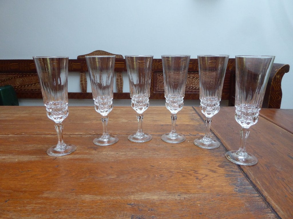 6 kristallen champagne flutes cristal d’arques Barcelona