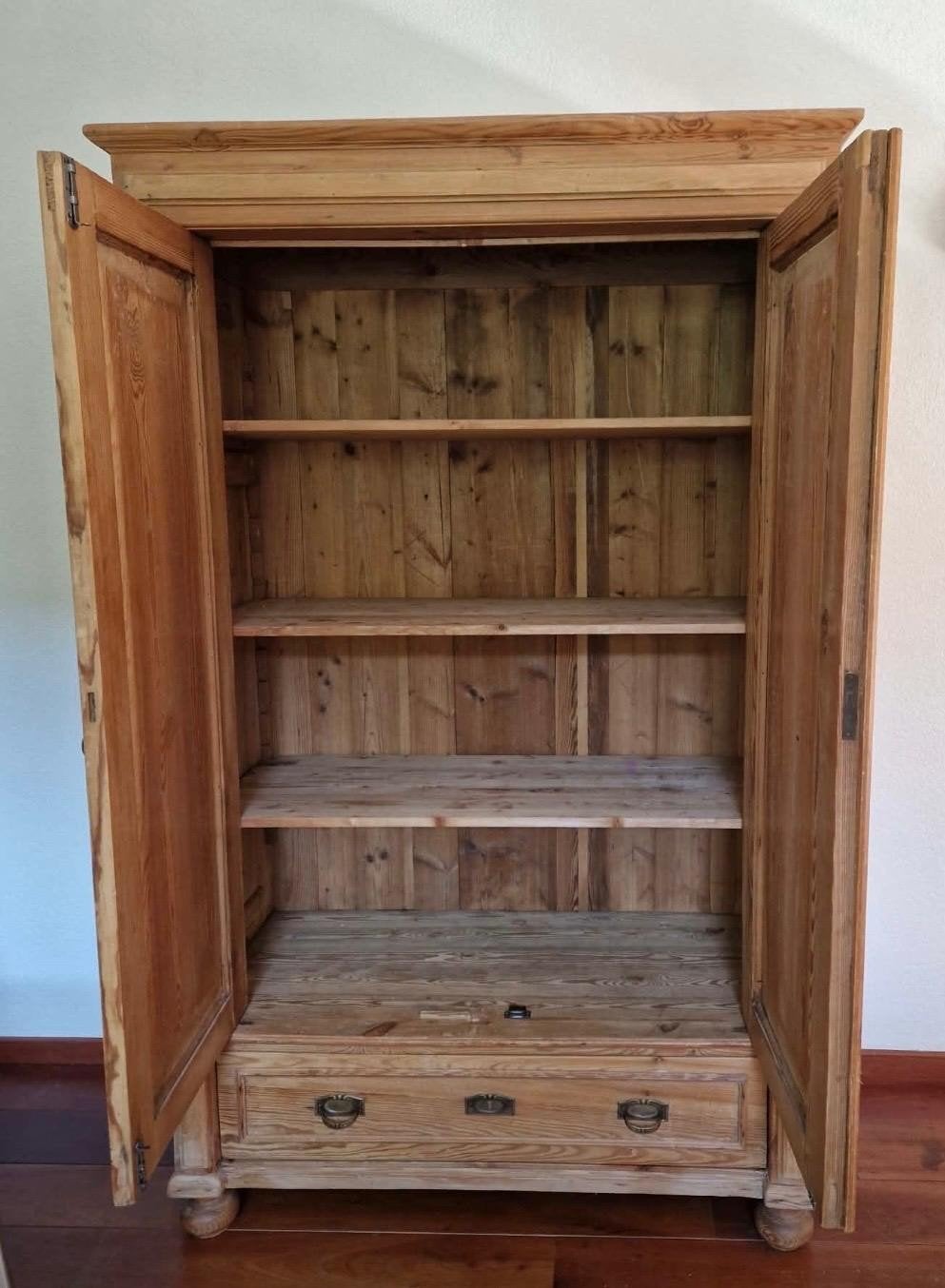 Antieke Grenen (kleding)kast uit Gründerzeit style, Antiek en Kunst, Antiek | Meubels | Kasten, Ophalen