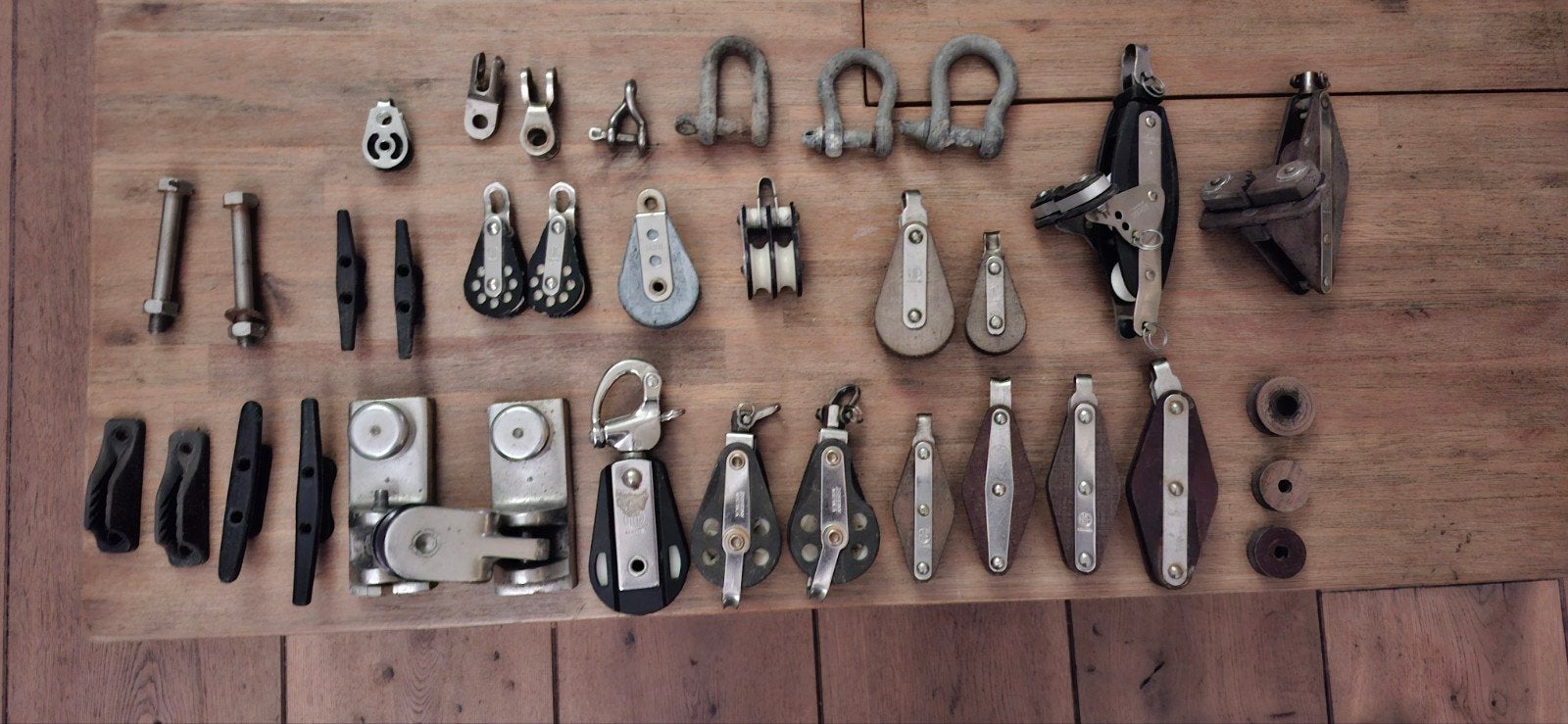 Katrollen, vioolblokken, kikkers,  clamcleat, etc., Ophalen of Verzenden, Lijn of Blok