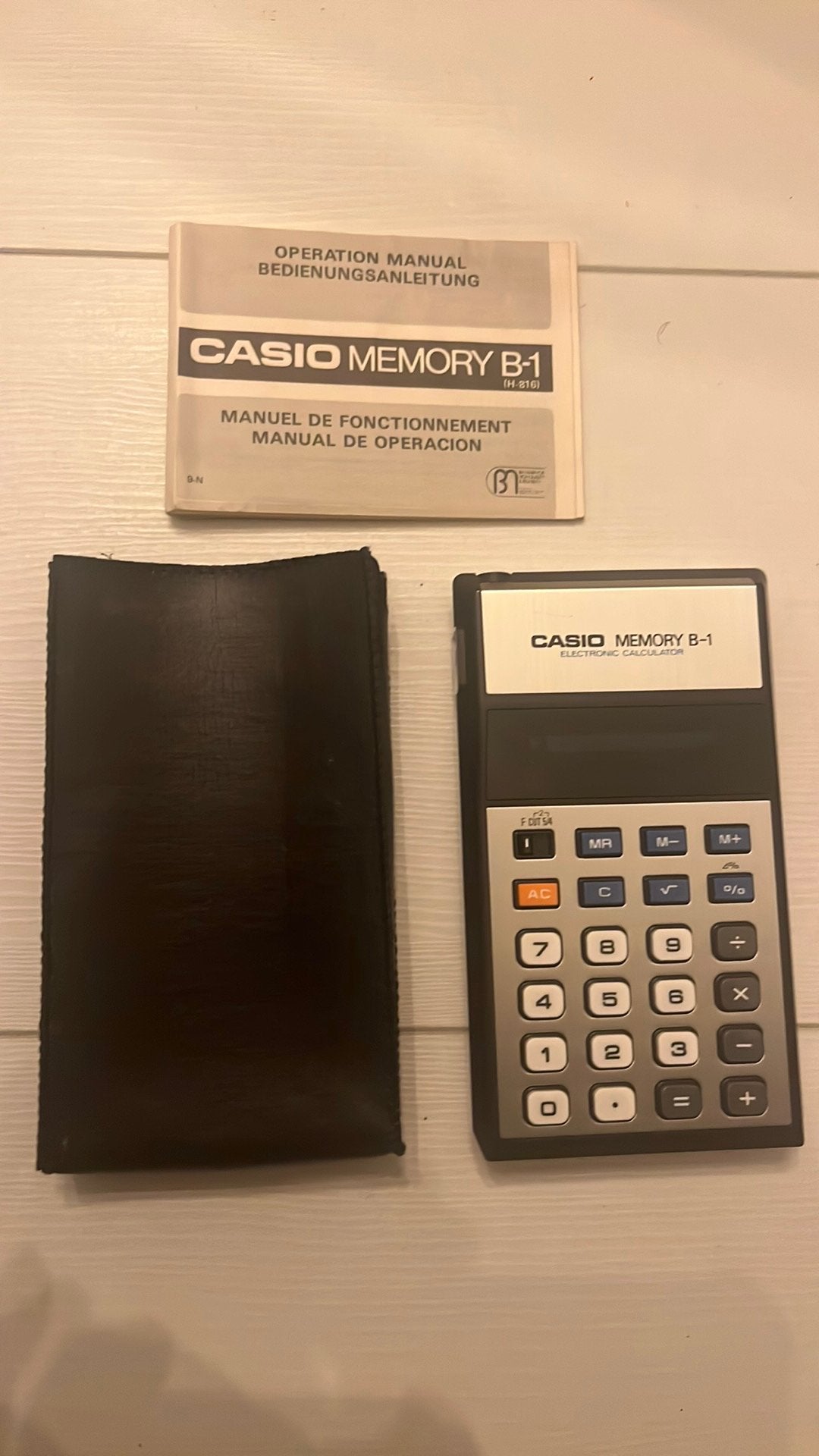 Casio Memory B-1 calculator /originele handleiding en hoes, Ophalen of Verzenden, Zo goed als nieuw