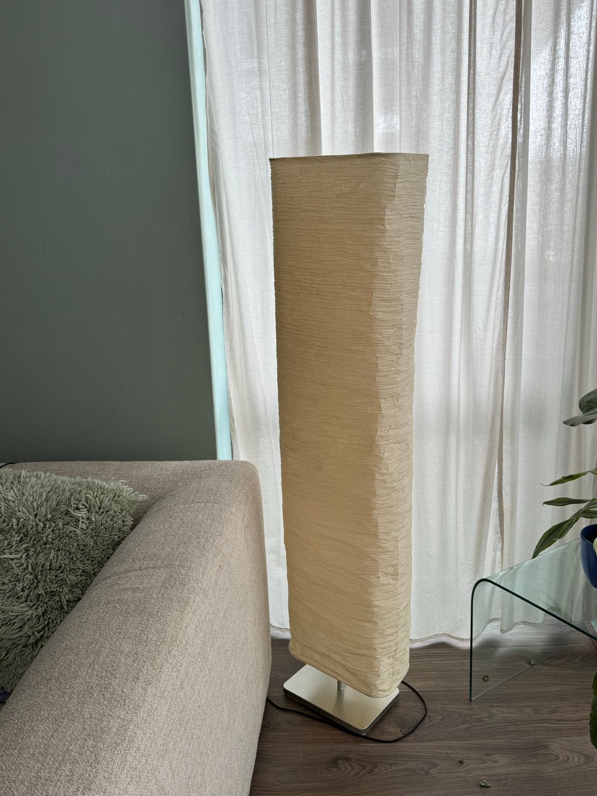 Ikea papieren lamp Magnarp, Ophalen, Gebruikt, E27 (groot), 100 tot 150 cm