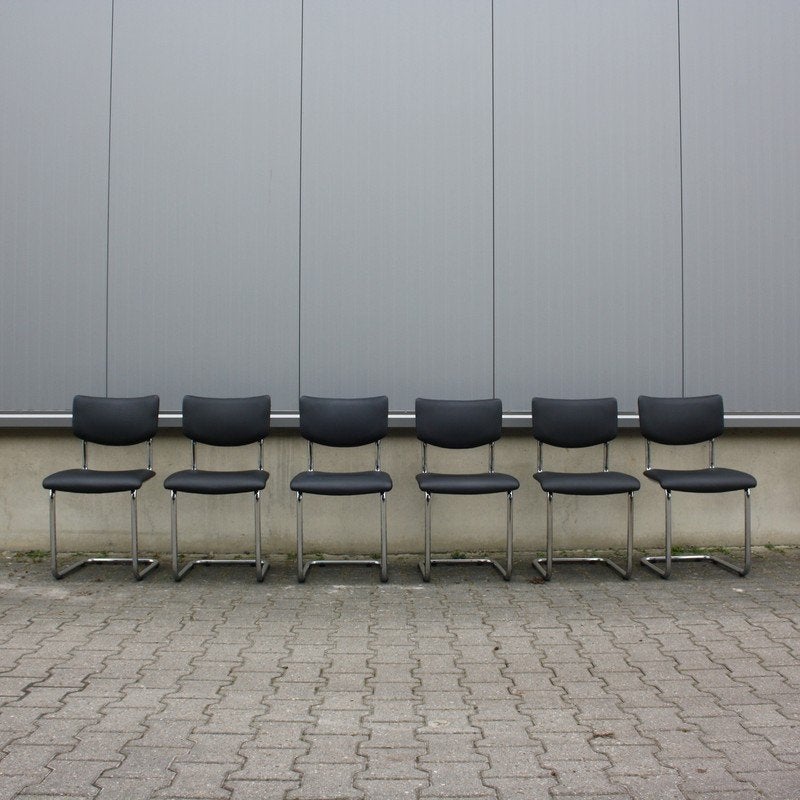 6 Schürgers Design buisframe basic 001 eetkamerstoelen, Ophalen, Gebruikt, Stof, Schurgers Collection