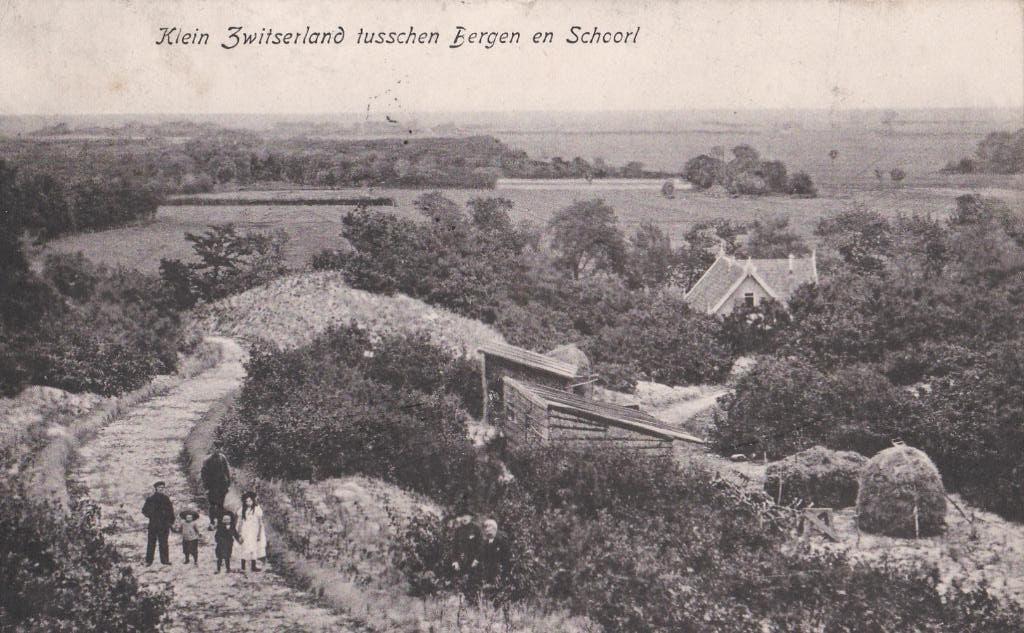 bergen schoorl  klein zwitserland  1910  tekst/zegel, Ophalen of Verzenden, Voor 1920, Noord-Brabant
