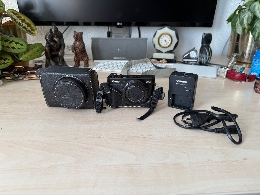 Canon powershot G7X Mark II + leren hoes, Audio, Tv en Foto, Fotocamera's Digitaal, Ophalen of Verzenden, Zo goed als nieuw, Canon