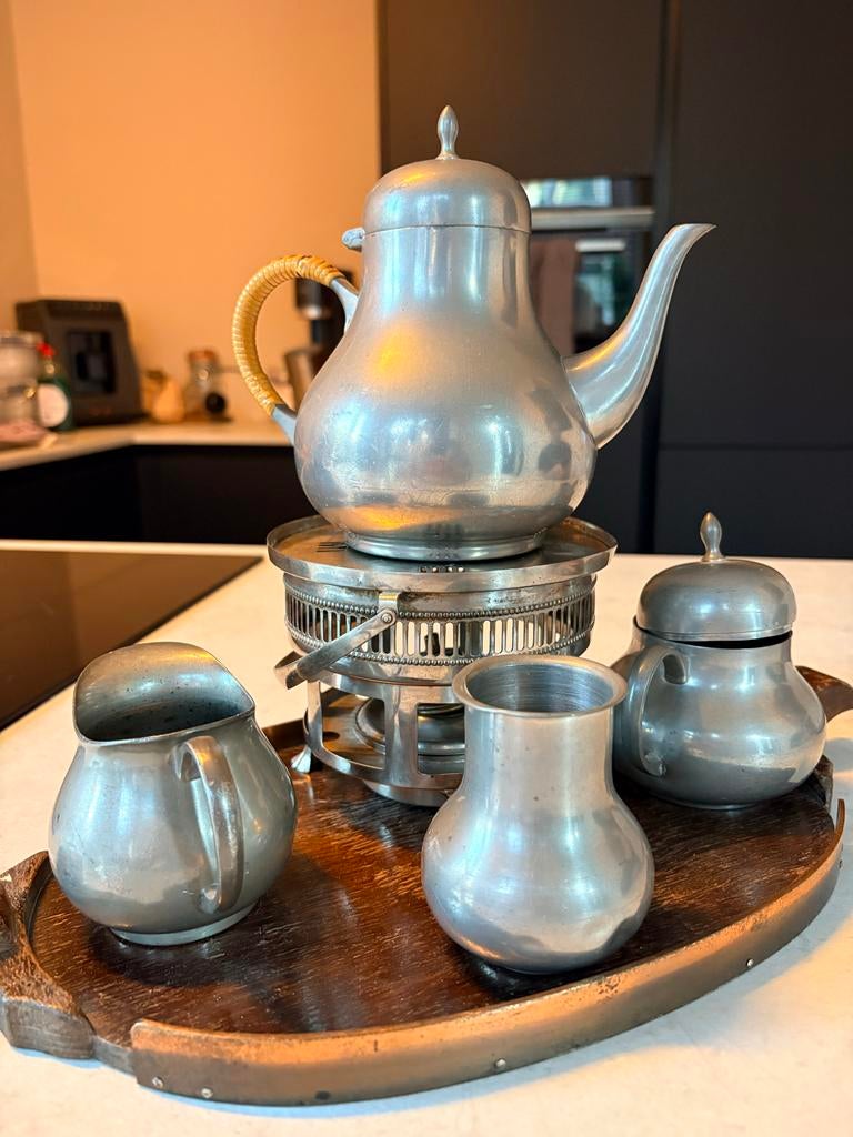 Vintage Tinnen Theeservies - Etain Pur Holland, Antiek en Kunst, Ophalen of Verzenden
