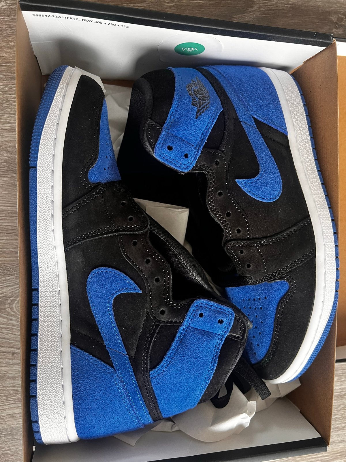 Air Jordan 1 High Retro OG "Royal Reimagined" - Maat 40.5, Kleding | Heren, Ophalen of Verzenden, Nieuw, Blauw, Sneakers of Gympen
