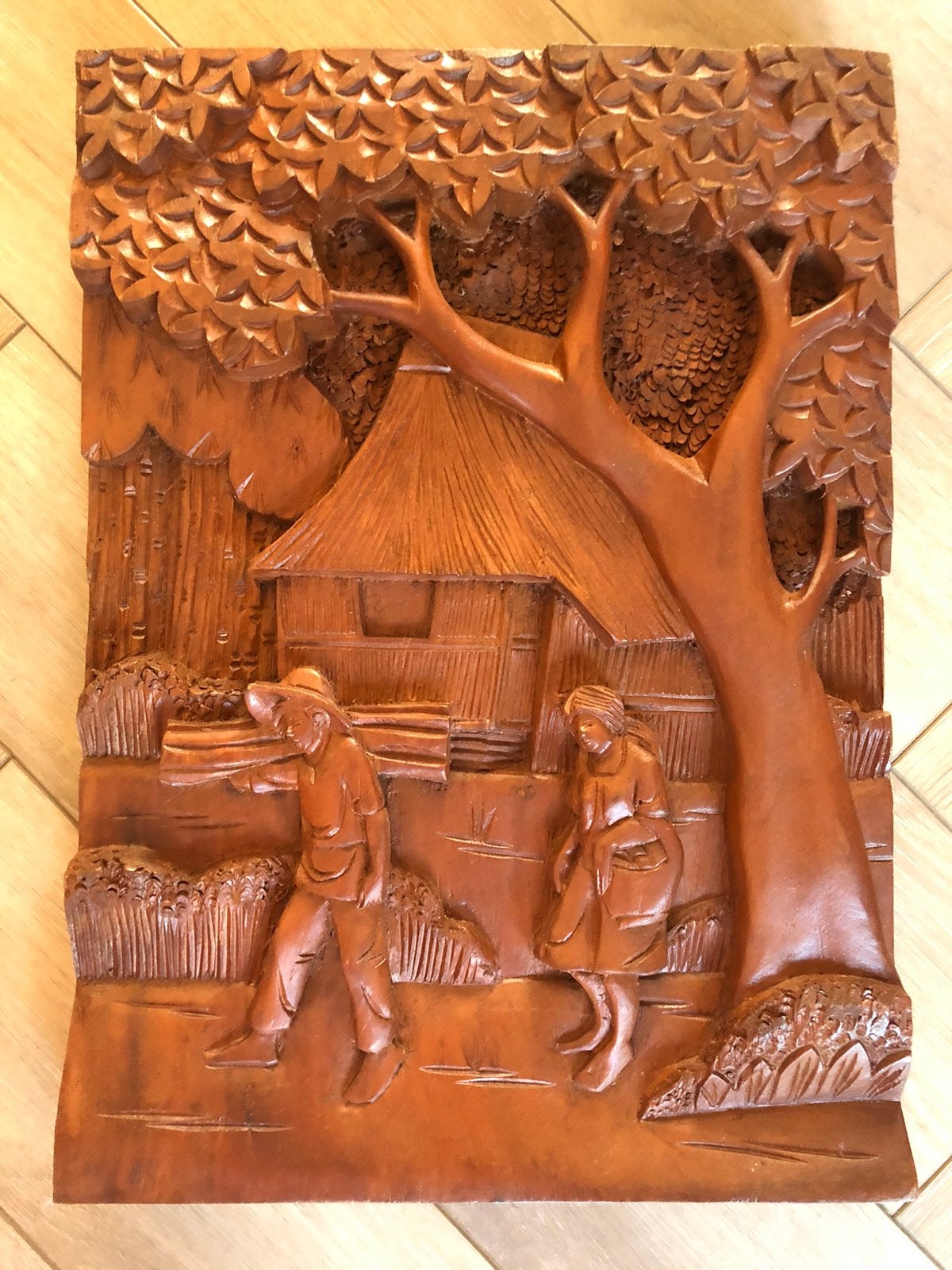 Houtsnijwerk kunst hout snijwerk, Ophalen of Verzenden