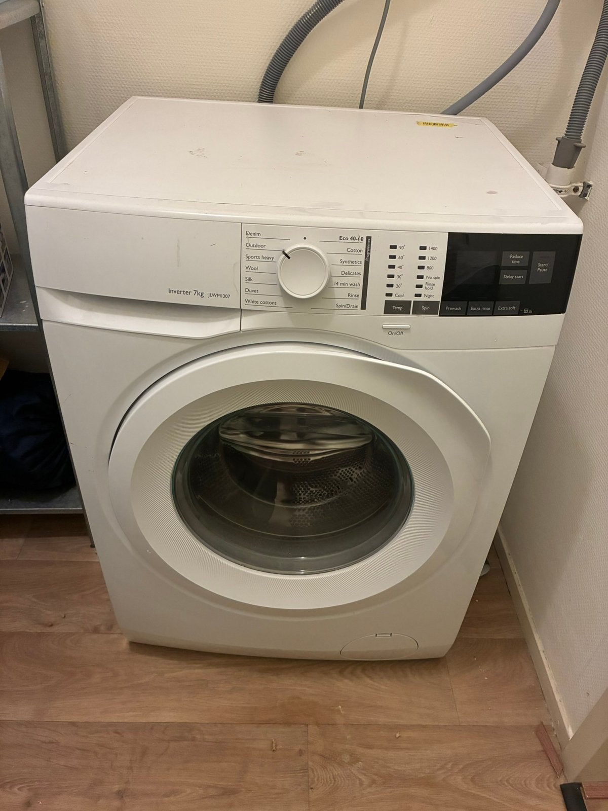 John Lewis 7kg wasmachine JMWL1307, Ophalen, Minder dan 85 cm, Zo goed als nieuw, 1200 tot 1600 toeren