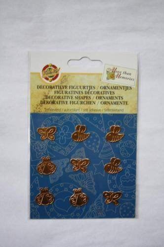 5 stuks Make Me Aluminium Dec. figuurtjes insect goud, Verzenden, Nieuw, Versiering of Embellishment, Overige merken