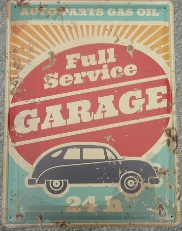 Full Service Garage - Reclamebord, Ophalen of Verzenden, Gebruikt, Reclamebord