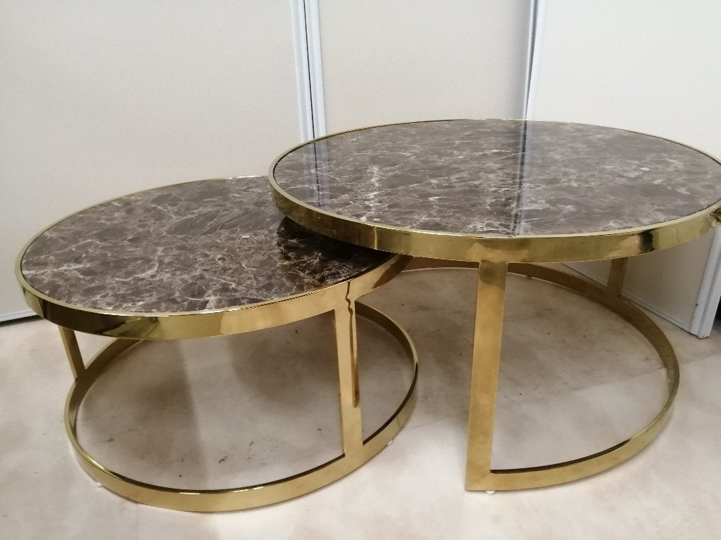 salontafel set 2 delig model Conrad van Richmond Interiors, Huis en Inrichting, Tafels | Salontafels, Ophalen, 50 tot 100 cm, Rond