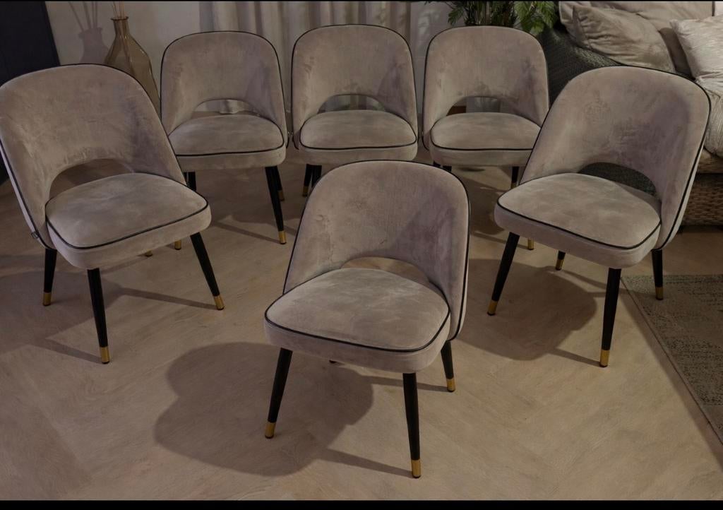 Eichholtz 6 eettafel stoelen, Huis en Inrichting, Stoelen, Ophalen, Gebruikt, Vijf, Zes of meer stoelen, Stof