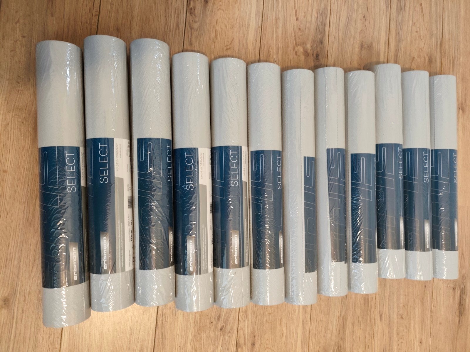 12 rollen Erismann vliesbehang lichtgrijs, Overige merken, 75 m² of meer, Structuur, Modern