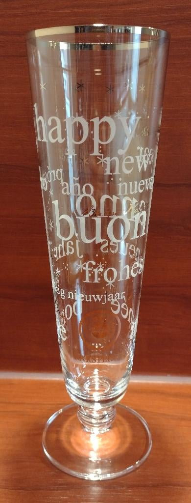 Warsteiner Nieuwjaar Glas. (F), Verzamelen, Biermerken, Ophalen of Verzenden, Gebruikt, Glas of Glazen, Overige merken