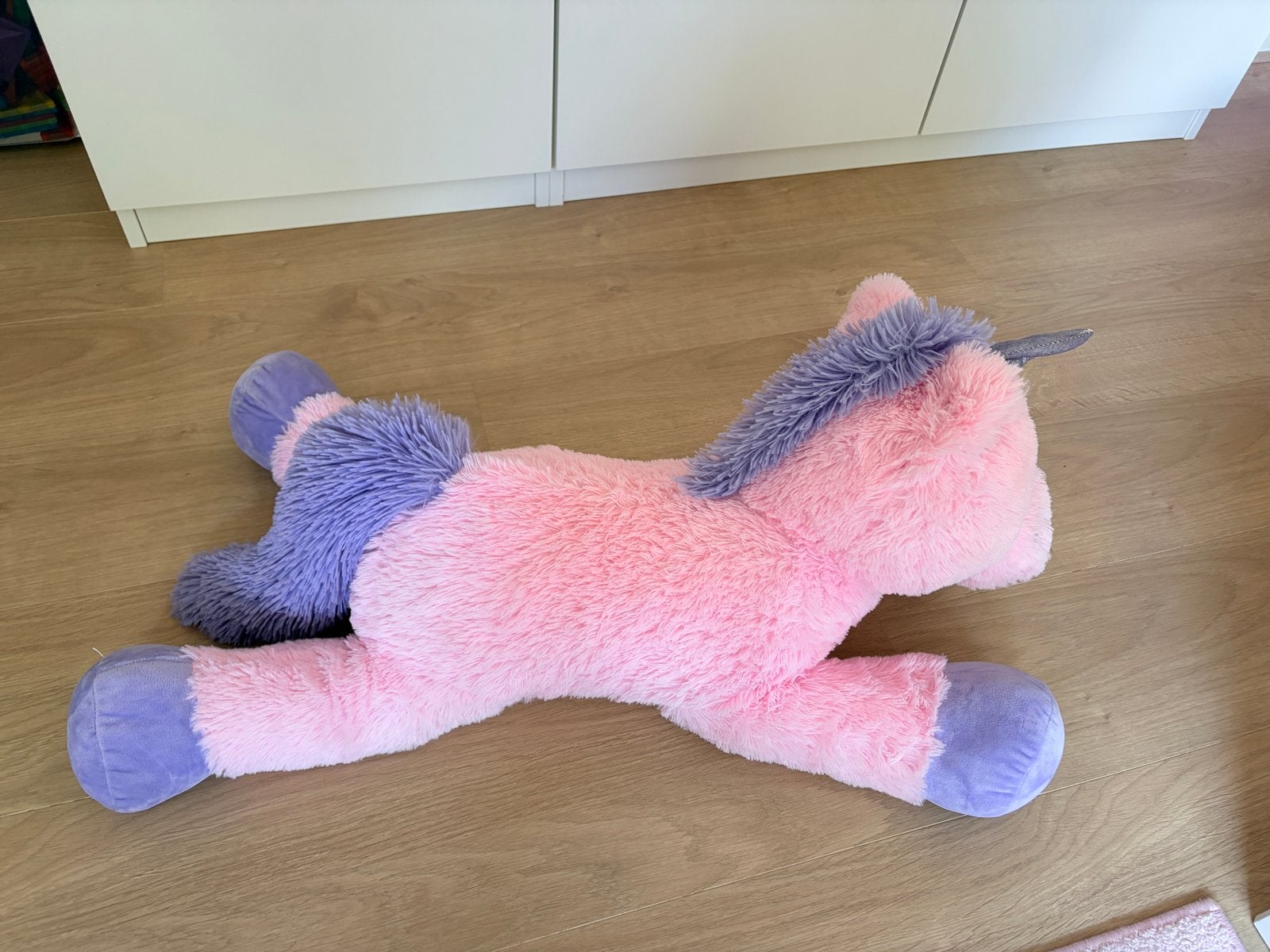 Grote roze eenhoorn knuffel, Ophalen, Eenhoorn, Zo goed als nieuw, Middelgroot (20 tot 80 cm)
