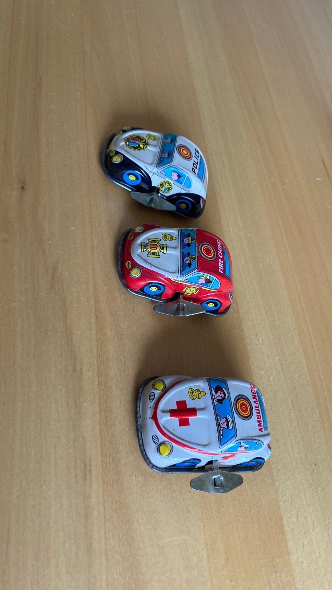 Opdraai auto 3 stuks blik, Ophalen of Verzenden, Gebruikt