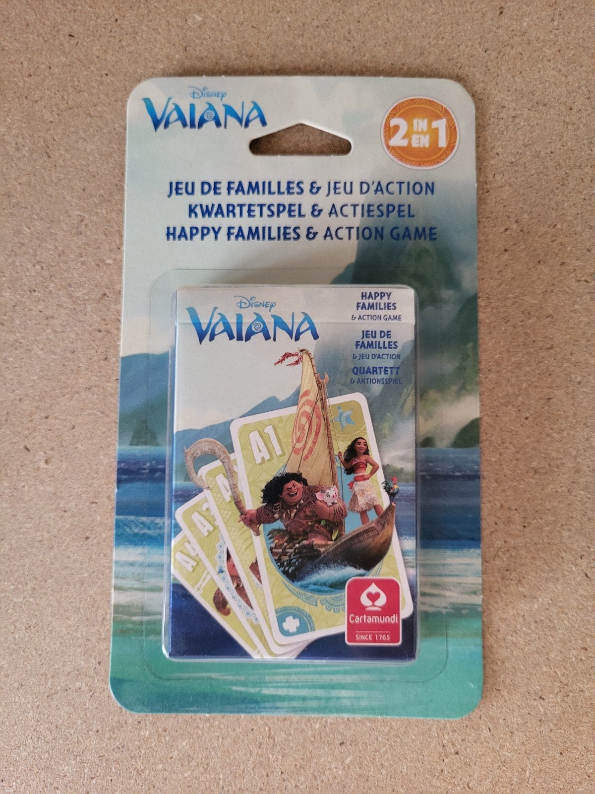 Disney Vaiana Kwintet & Actiespel - Nieuw in verpakking, Een of twee spelers, Ophalen of Verzenden, Nieuw, Cartamundi