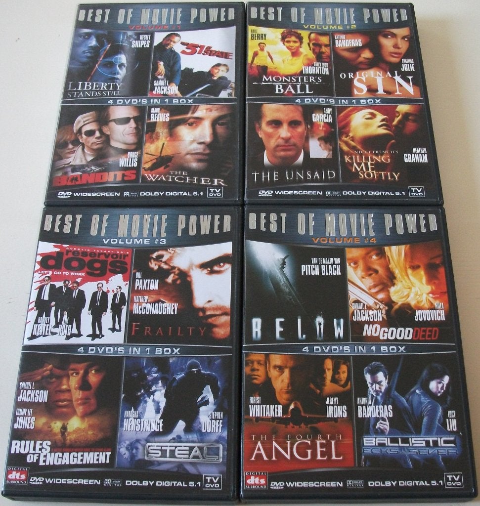 Dvd *** BEST OF MOVIE POWER *** Volume 1 t/m 4, Engels, Speciale editie, Nederlands, Actiethriller