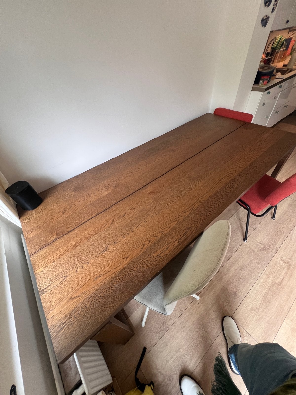 Ikea MÖRBYLÅNGA eettafel 220x100 cm, Gebruikt, 100 tot 150 cm, Eikenhout, 200 cm of meer