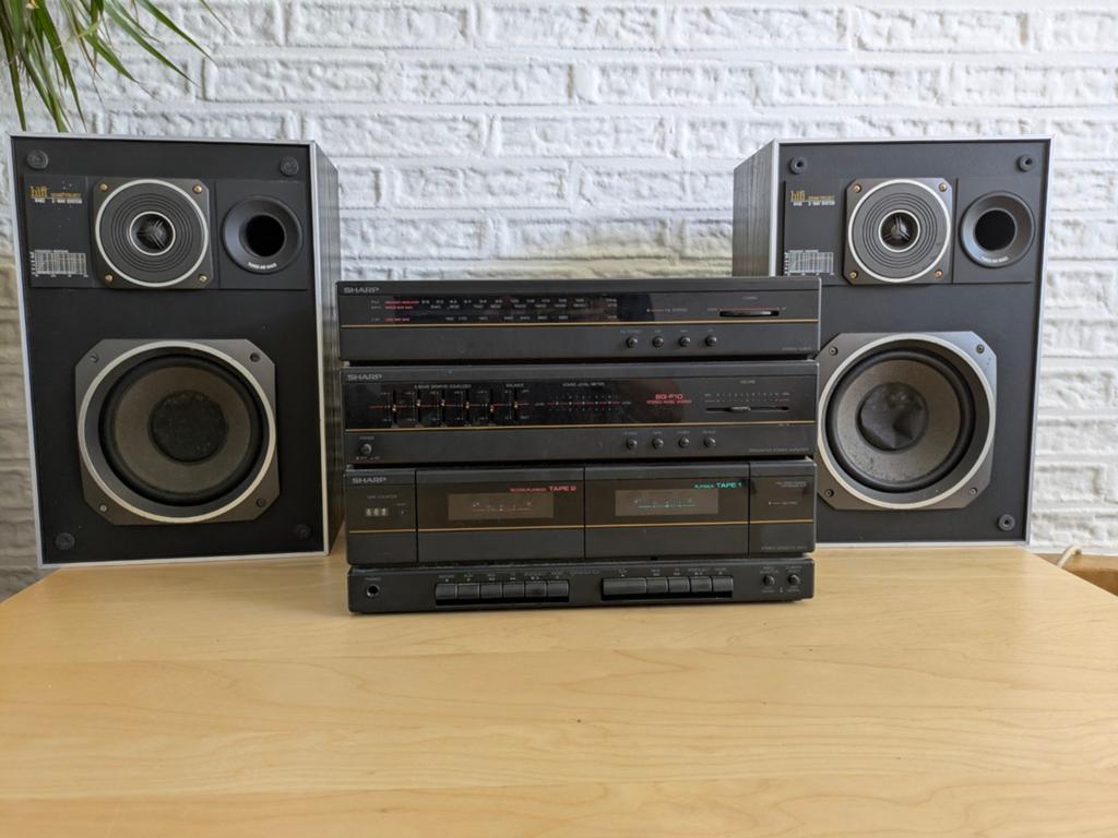 Sharp Hifi Set - Vintage Stereo met Platenspeler, Audio, Tv en Foto, Stereo-sets, Ophalen of Verzenden, Gebruikt, Cassettedeck