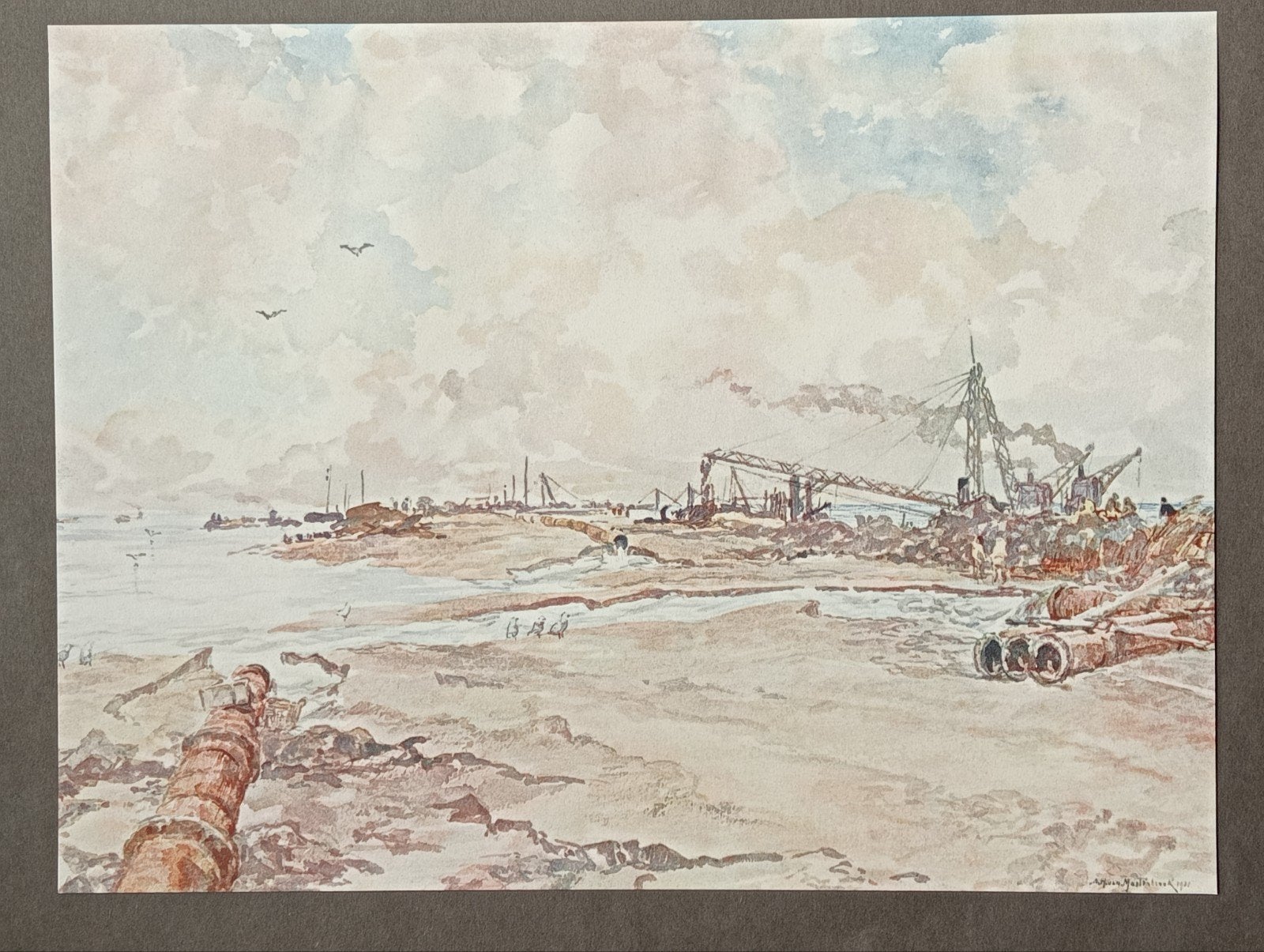 Mastenbroek prent, Ophalen of Verzenden, Voor 1940, Gebruikt