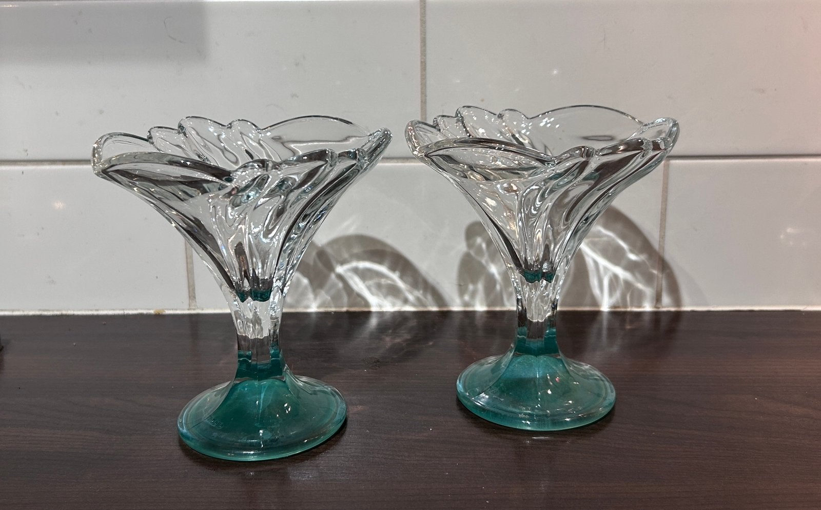 Set van 2 Vintage Borgonovo IJscoupes, Ophalen of Verzenden, Zo goed als nieuw, Glas, Overige stijlen