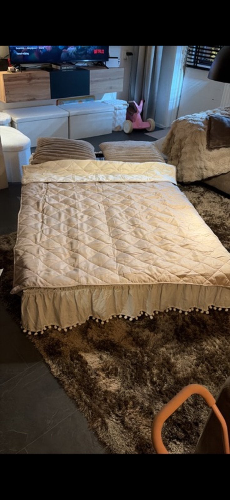 Aluminium bedframe met matras 120x90, Huis en Inrichting, Ophalen, Gebruikt, Eenpersoons, 190 cm of minder
