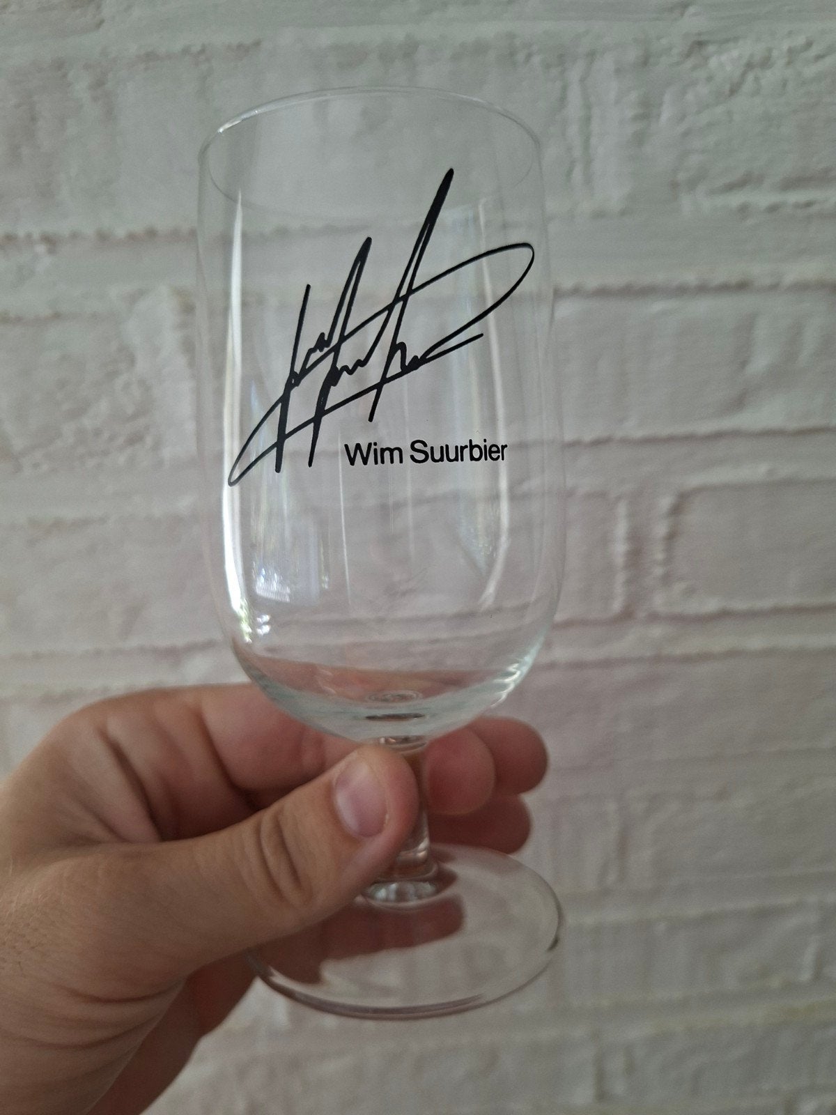 Ajax glas jaren 70' - Wim Suurbier, mer handtekening!, Verzamelen, Ophalen of Verzenden, Ajax, Overige typen