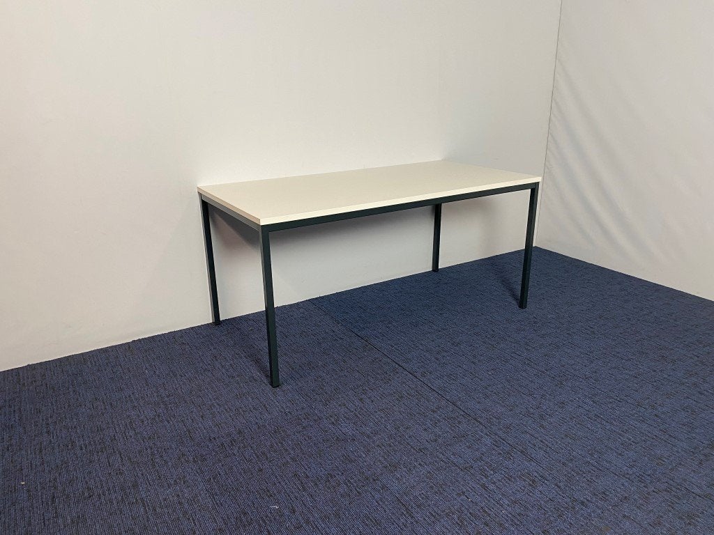 1 x Kantinetafel, wit blad, antraciet frame, 160 x 80 cm., Ophalen, Gebruikt