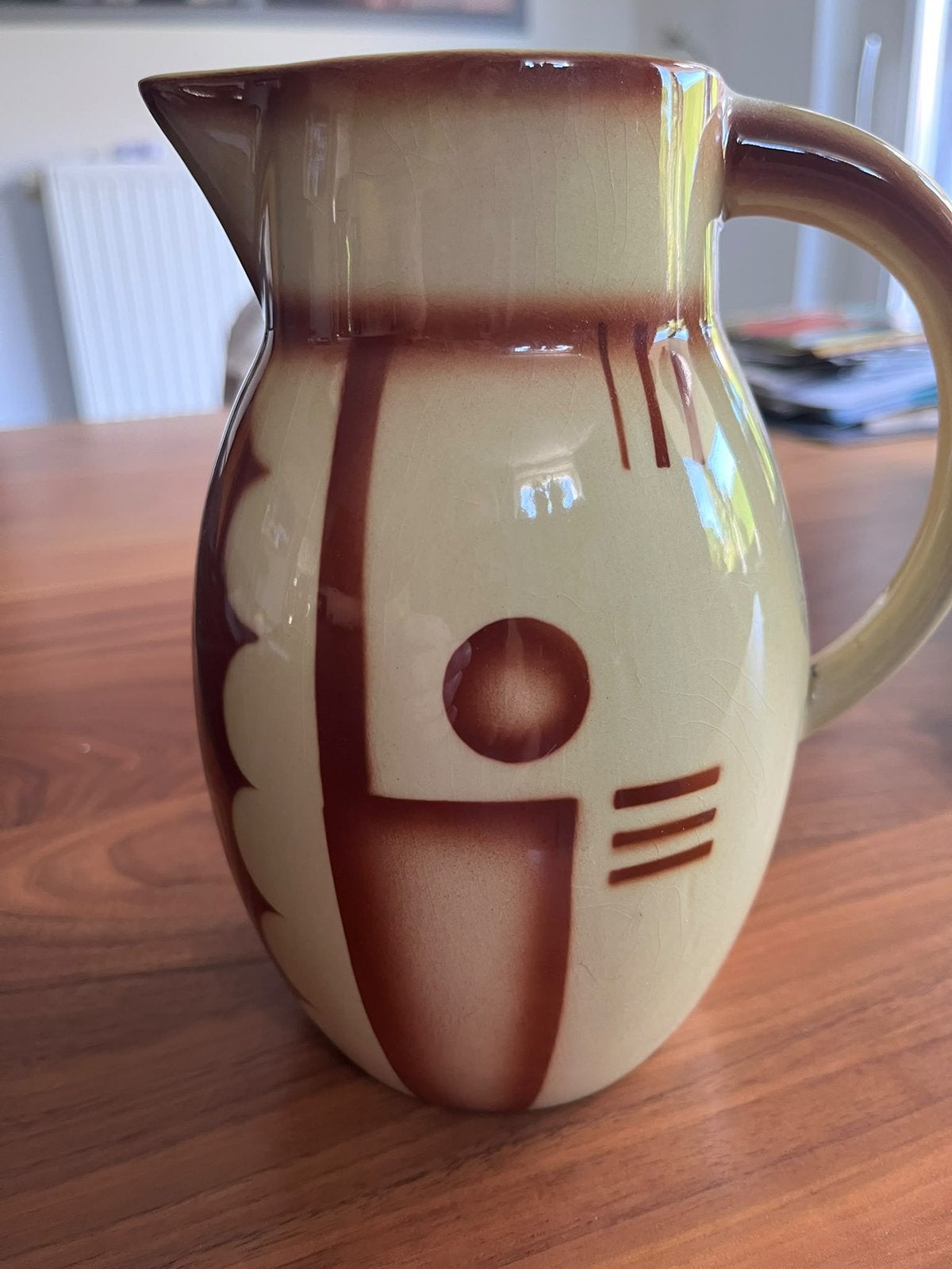 Mid-Century Elsterwerda Kan Keramiek Bruin, Antiek en Kunst, Ophalen of Verzenden