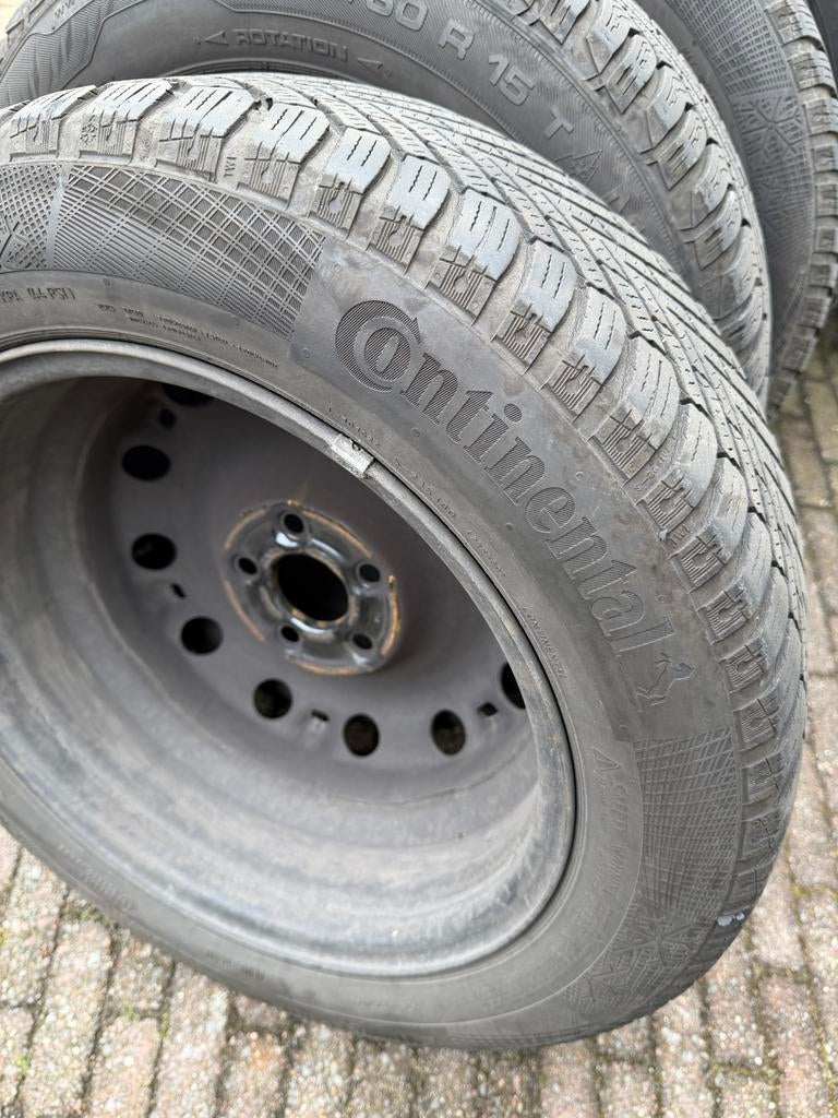 Stalen velgen 15 inch met winterbanden, Ophalen, Gebruikt, 15 inch, Banden en Velgen