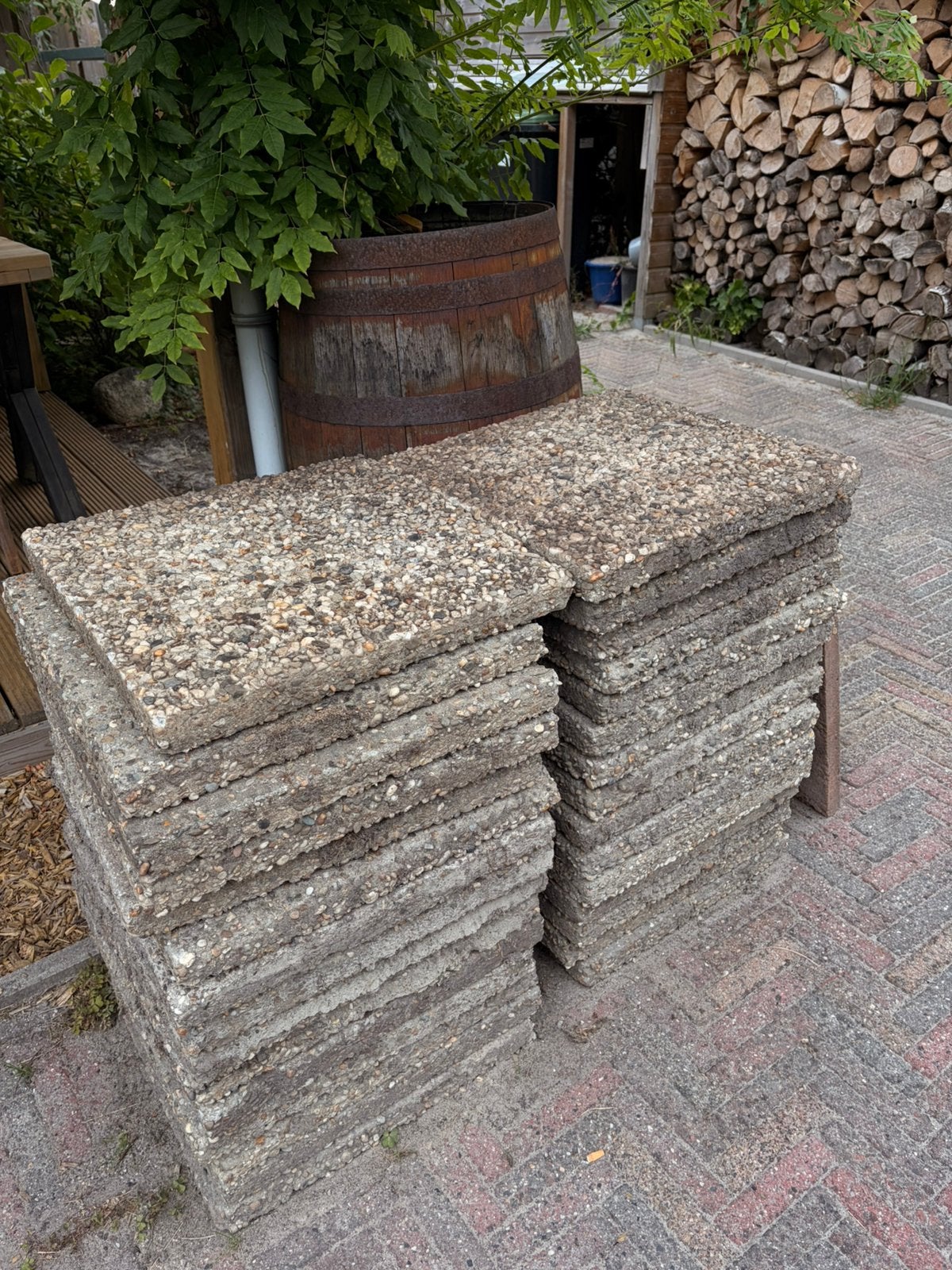 Tuin tegels 50x50, Tuin en Terras, Ophalen, Gebruikt, 10 m² of meer, Beton