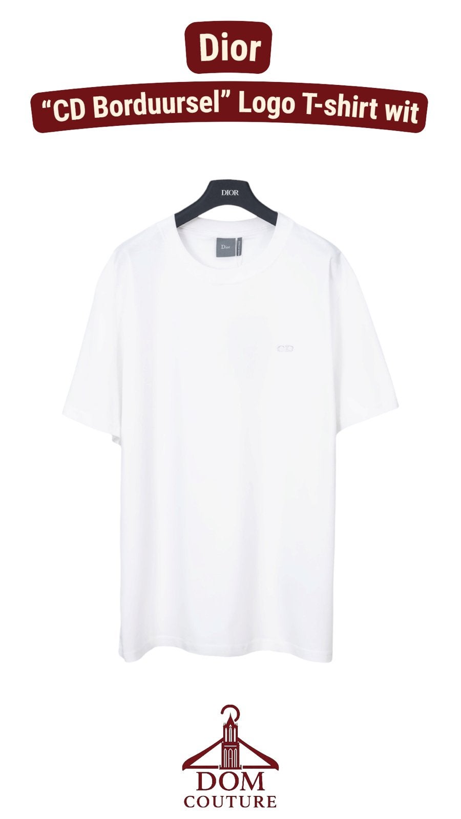 Dior "CD Borduursel" Logo T-shirt wit, Ophalen of Verzenden, Nieuw, Overige maten, Wit