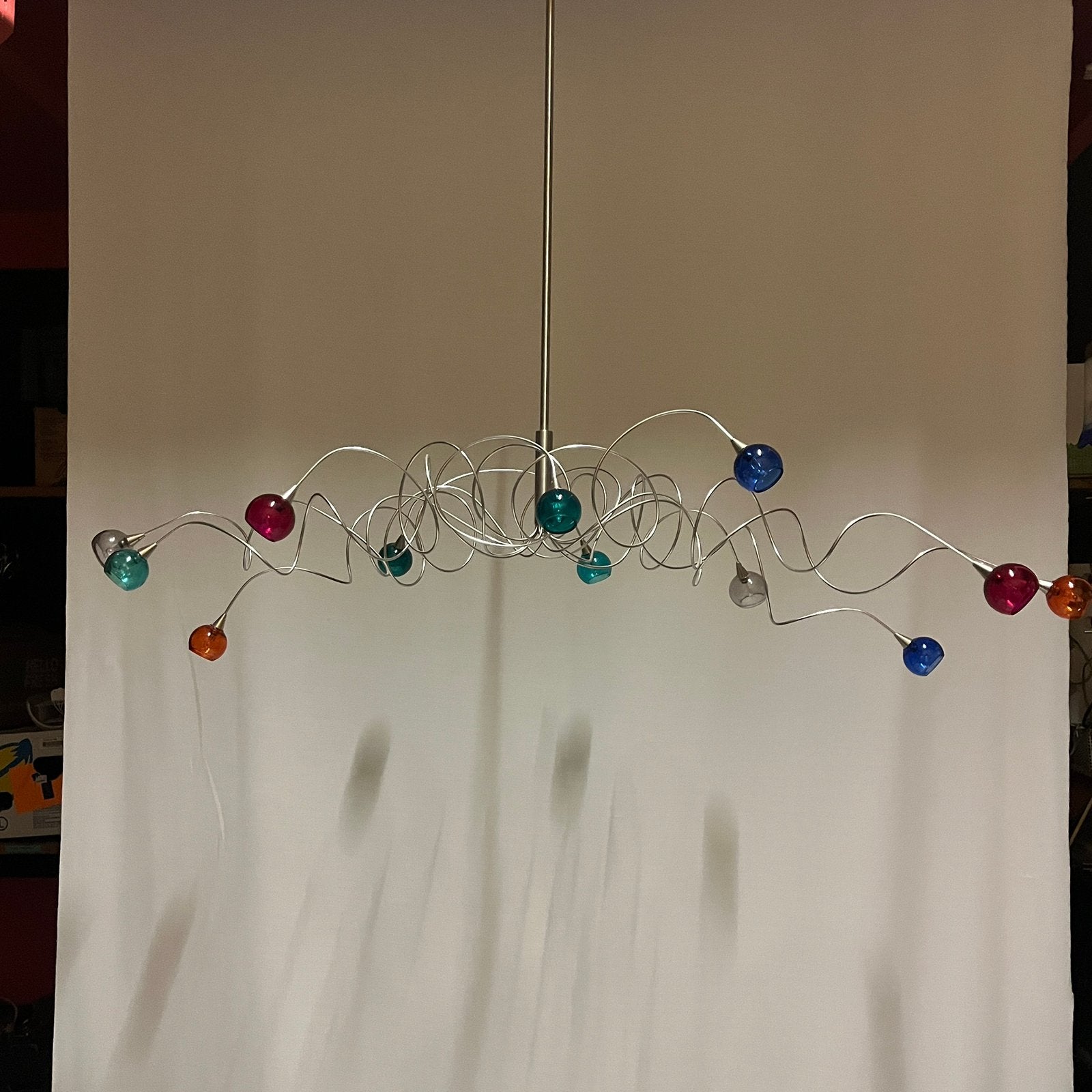 Harco Loor jaren 90 postmoderne vintage hanglamp, Gebruikt, Ophalen of Verzenden, Postmodern, Overige fittingen