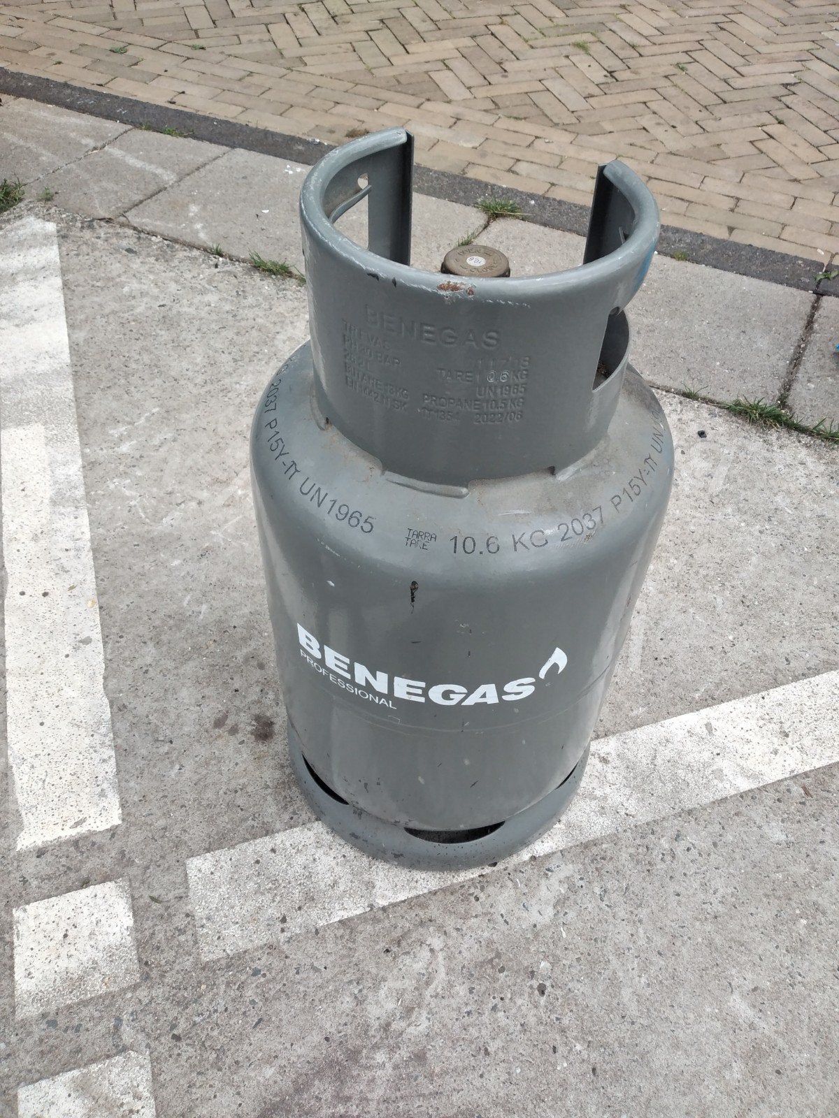 Lege Benegas gasfles 10.6 KG, Ophalen of Verzenden
